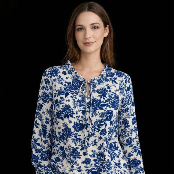 SHEIN Tops - SHEIN Light Blue Distressed Blouse